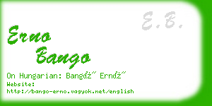 erno bango business card