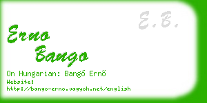 erno bango business card